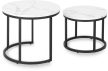 Set măsuțe de cafea cu finisaj efect marmură albă DAFNE