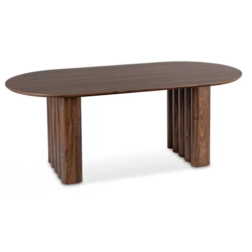 Masă de dining ovală 200 cm, finisaj nuc DARIO