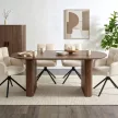 Masă de dining ovală 200 cm, finisaj nuc DARIO