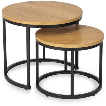 Set măsuțe de cafea culoare stejar auriu DELIA