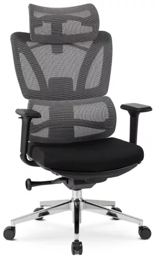 Fotoliu rotativ DELSIN ergonomic negru cu suport picioare