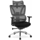 Fotoliu rotativ DELSIN ergonomic negru cu suport picioare