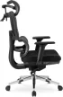 Fotoliu rotativ DELSIN ergonomic negru cu suport picioare