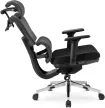 Fotoliu rotativ DELSIN ergonomic negru cu suport picioare