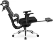 Fotoliu rotativ DELSIN ergonomic negru cu suport picioare