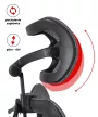Fotoliu rotativ DELSIN ergonomic negru cu suport picioare