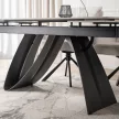 Masă ceramică extensibilă 160–220 cm, alb marmură/negru DEVON