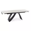 Masă ceramică extensibilă 160–220 cm, alb marmură/negru DEVON