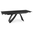 Masă ceramică extensibilă 160–220 cm, negru marmură/negru DEVON