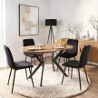 Masă extensibilă DORIAN 80-160 cm stejar auriu/negru