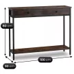 Consolă pentru hol cu sertare și poliță, 100 cm, stejar rustic/negru EVERLY