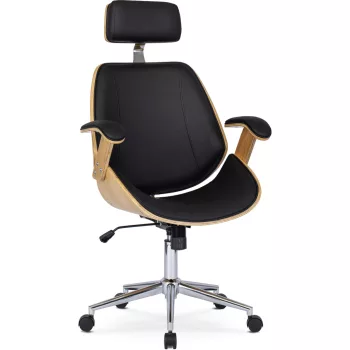 Scaun managerial rotativ culoare stejar auriu/negru FABIAN