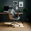 Scaun managerial rotativ culoare stejar auriu/negru FABIAN