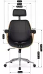Scaun managerial rotativ culoare stejar auriu/negru FABIAN