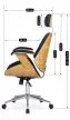 Scaun managerial rotativ culoare stejar auriu/negru FABIAN