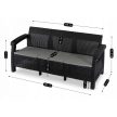 Canapea de grădină culoare negru, execuție technorattan FLINT
