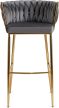 Scaun de bar catifea gri FLORES