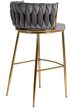 Scaun de bar catifea gri FLORES