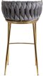 Scaun de bar catifea gri FLORES