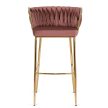 Set 2 scaune de bar catifea roz FLORES