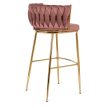 Set 2 scaune de bar catifea roz FLORES