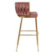 Set 2 scaune de bar catifea roz FLORES