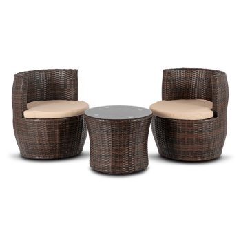 Set mobilier de grădină maro/bej – FRIO