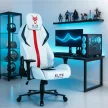 Scaun gaming rotativ culoare alb NEXON