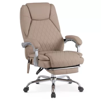   Scaun rotativ cu funcție de masaj și încălzire, culoare bej GIORGIO