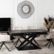 Masă extensibilă dining cu blat ceramic 160–240 cm, culoare negru IBIZA