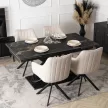 Masă extensibilă dining cu blat ceramic 160–240 cm, culoare negru IBIZA