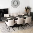 Masă extensibilă dining cu blat ceramic 160–240 cm, culoare negru IBIZA