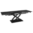 Masă extensibilă dining cu blat ceramic 160–240 cm, culoare negru IBIZA