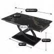 Masă extensibilă dining cu blat ceramic 160–240 cm, culoare negru IBIZA