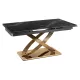 Masă extensibilă dining cu blat ceramic 160–240 cm, culoare marmură neagră/auriu IBIZA