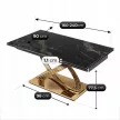 Masă extensibilă dining cu blat ceramic 160–240 cm, culoare marmură neagră/auriu IBIZA