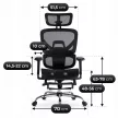 Scaun rotativ ergonomic, culoare negru KAIR