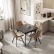 Masă extensibilă ceramică LARES 90-150 cm marmură neagră/negru