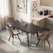 Masă extensibilă ceramică LARES 90-150 cm marmură neagră/negru