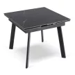 Masă extensibilă ceramică LARES 90-150 cm marmură neagră/negru