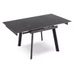 Masă extensibilă ceramică LARES 90-150 cm marmură neagră/negru