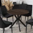 Masă de dining 90 cm, culoare nuc/negru LAUREN