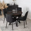 Masă de dining 90 cm, culoare nuc/negru LAUREN