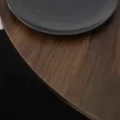 Masă de dining 90 cm, culoare nuc/negru LAUREN