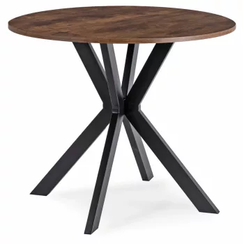 Masă de dining 90 cm, culoare stejar rustic/negru LAUREN