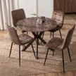 Masă de dining 90 cm, culoare stejar rustic/negru LAUREN