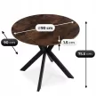 Masă de dining 90 cm, culoare stejar rustic/negru LAUREN