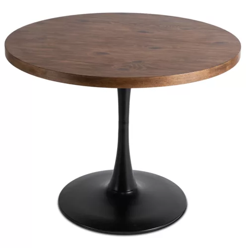 Masă de dining 100 cm, culoare stejar rustic/negru LINO