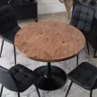 Masă de dining 100 cm, culoare stejar rustic/negru LINO