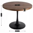 Masă de dining 100 cm, culoare stejar rustic/negru LINO